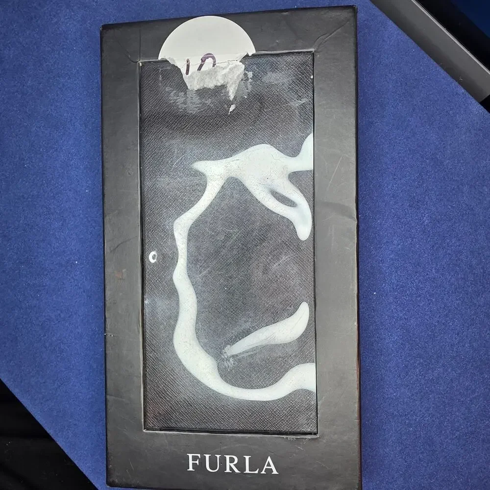 Furla In Flight Passport Card Holder Textured Leather New 1G